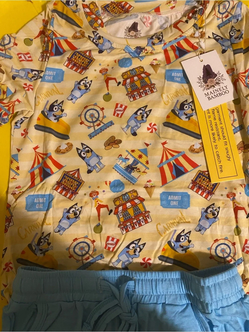 Bluey bamboo daywear short set size 6/7 NWT